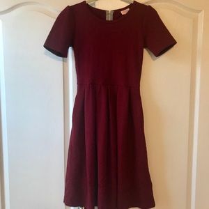 NWOT LuLaRoe Amelia, Dark-Red/Wine Color, Size XS